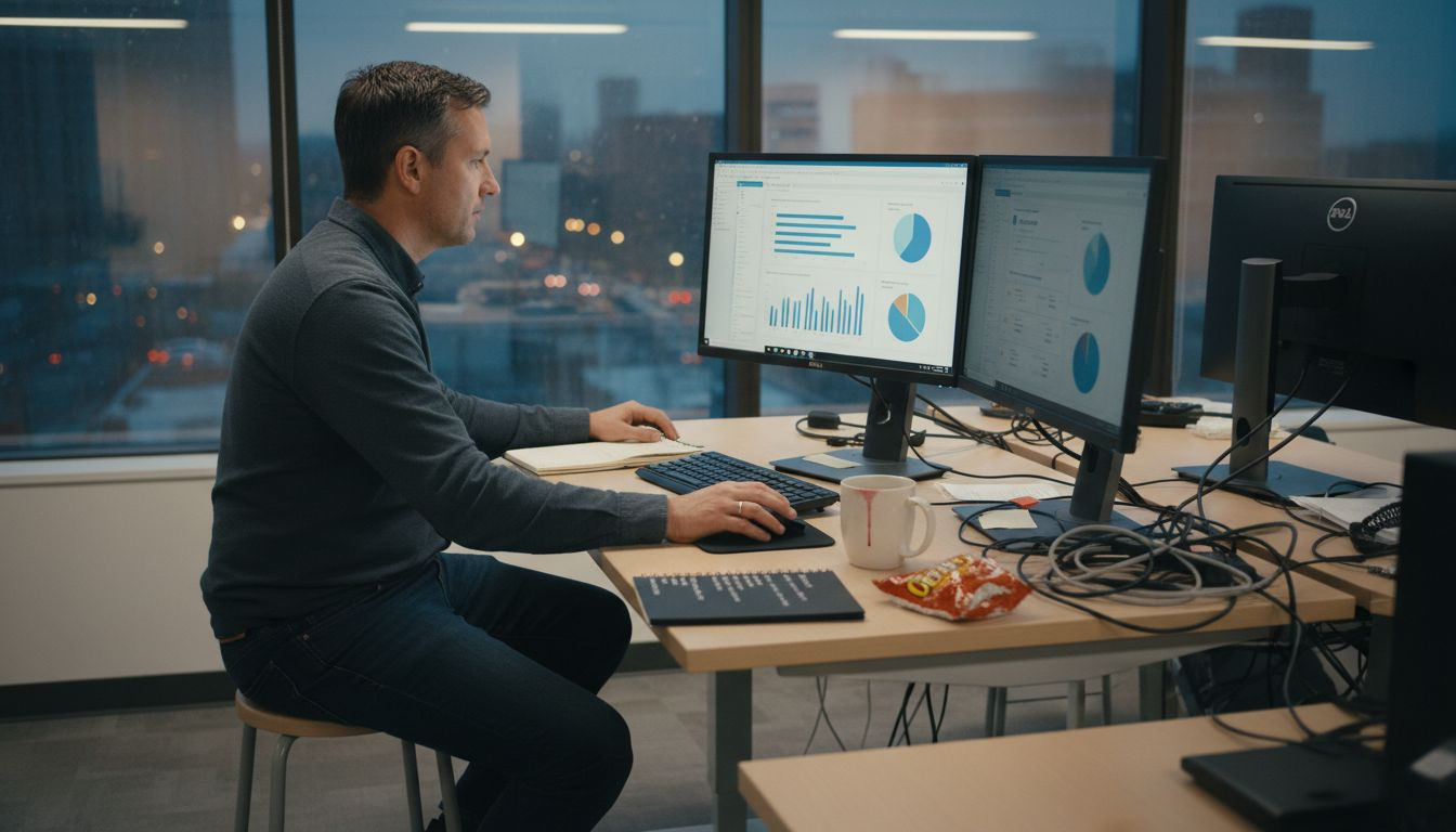 Analyst reviews B2B engagement data charts