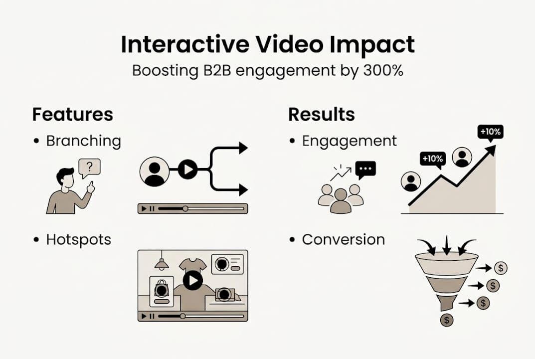 Infographic showing interactive video impact metrics