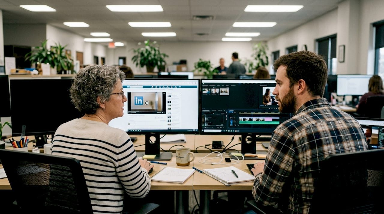Team editing and tailoring B2B video formats