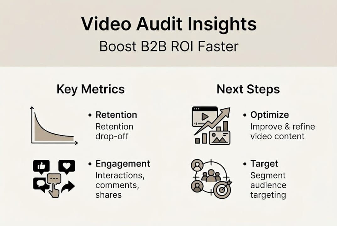 Infographic showing video audit insights for B2B ROI