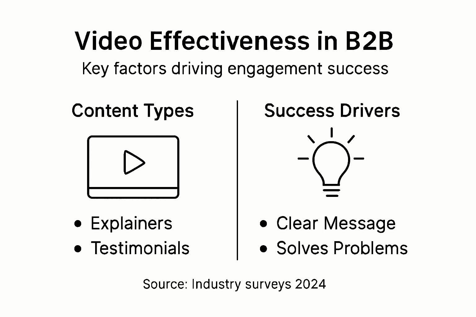 Infographic outlining B2B video effectiveness factors