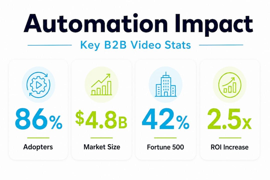 Infographic showing key B2B video automation stats