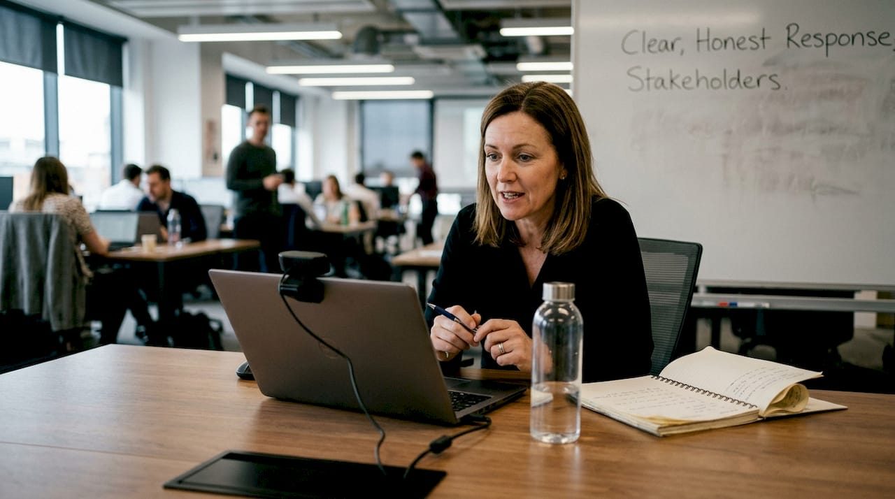 Manager on video call showing clear emotional cues