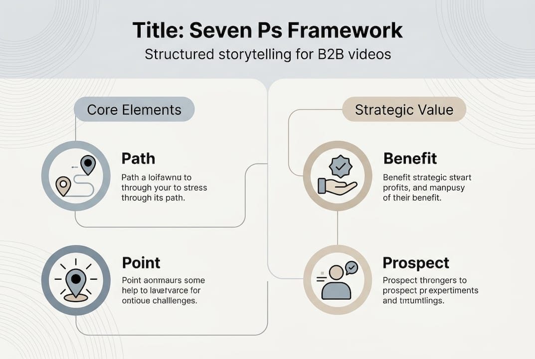 Seven Ps B2B video storytelling infographic
