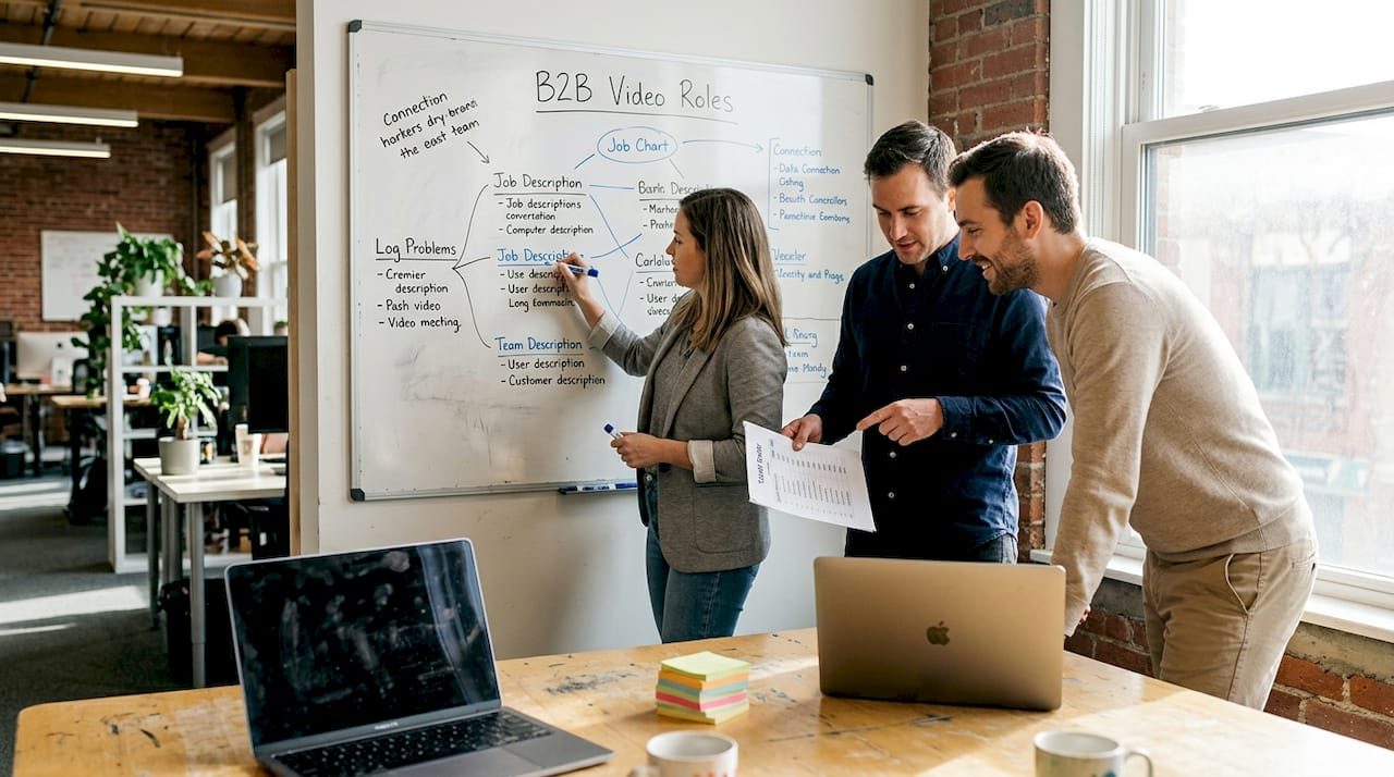 Team evaluating B2B video project roles