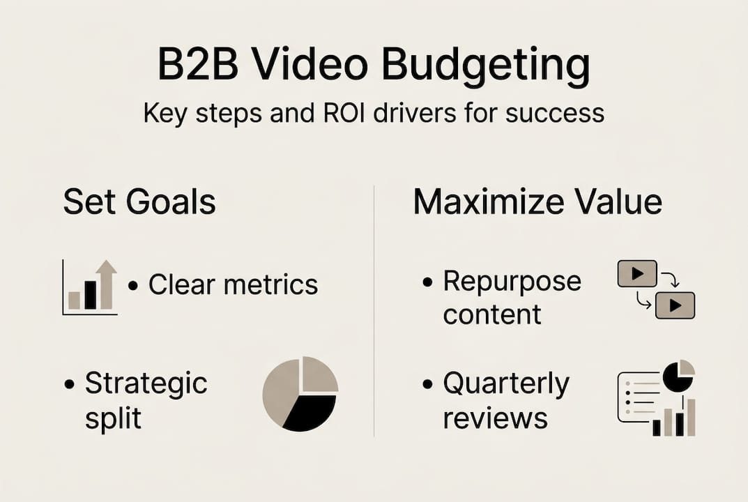 Infographic summarizing B2B video budgeting strategy