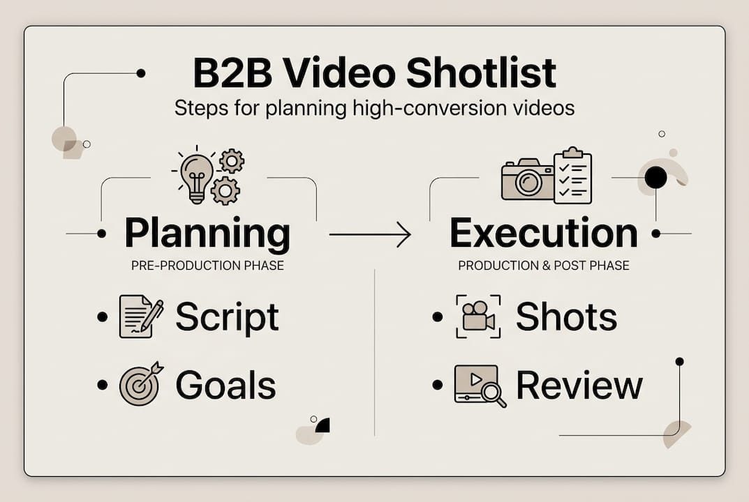 Infographic on B2B video shotlist planning