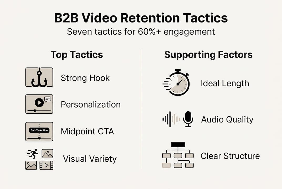 Infographic comparing key video retention tactics